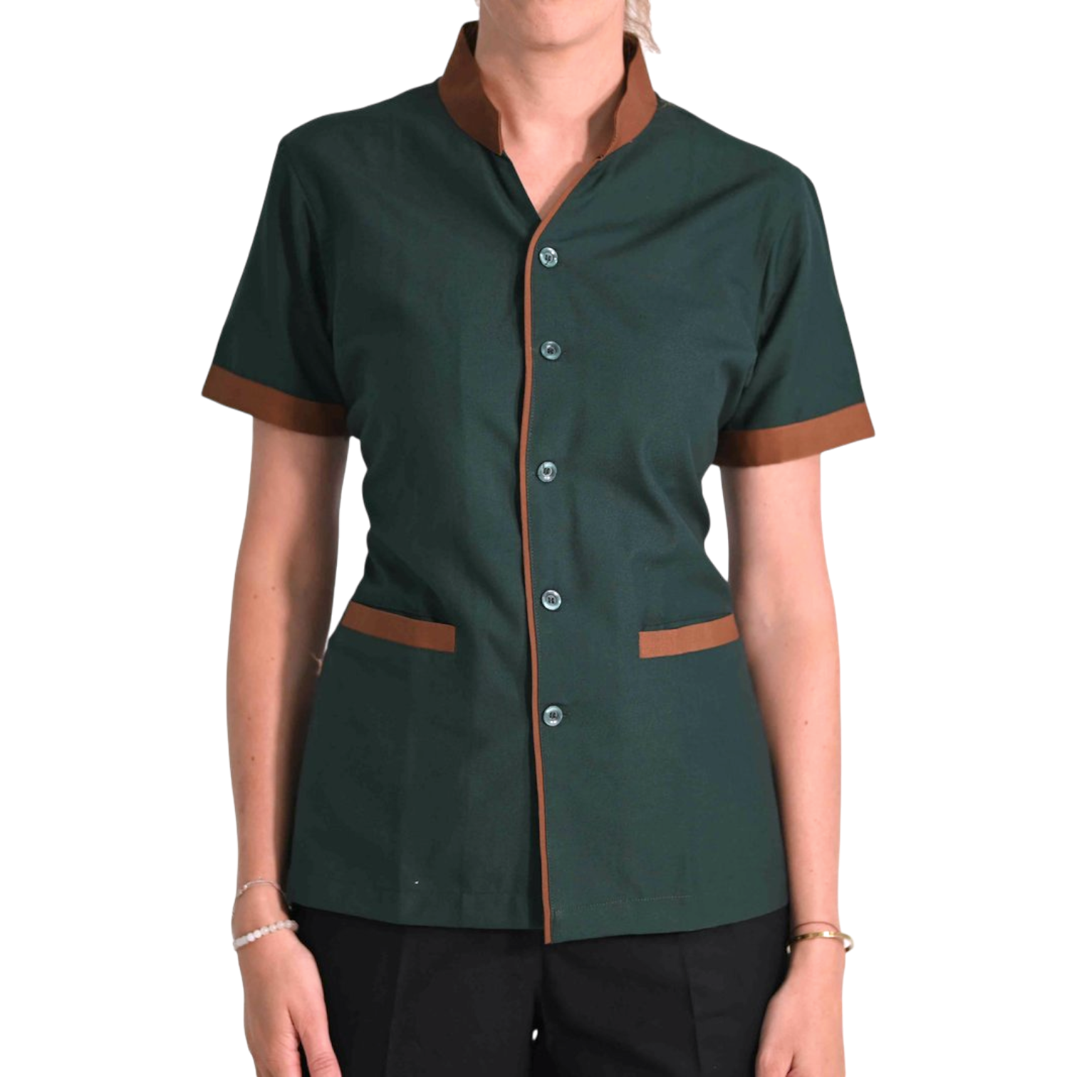 Workwear Set – short-sleeve mandarin-collar shirt & pants